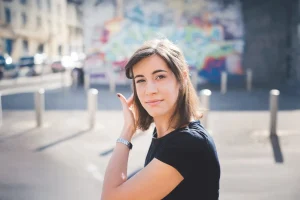 confident young woman looking at the camera