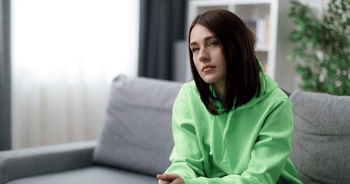 Woman thinking about how abortion might impact her mental health